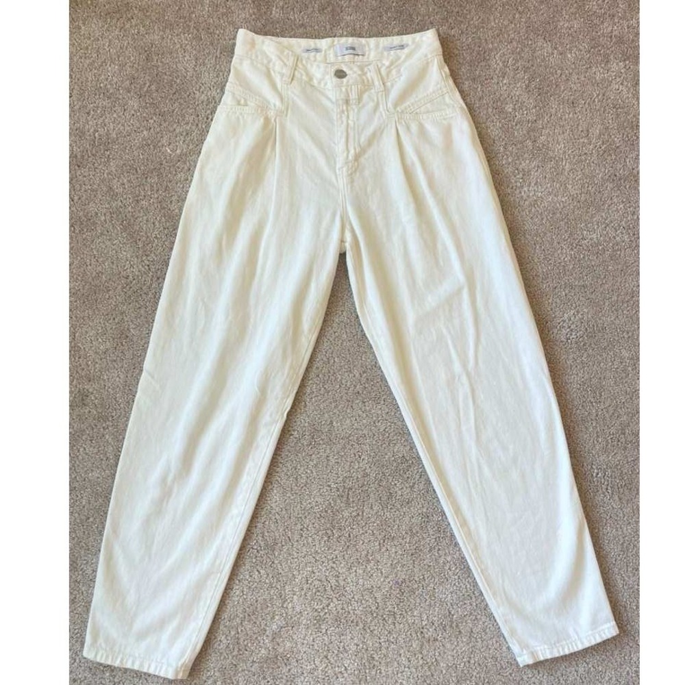 Closed A Better Blue High Rise Organic Cotton Tapered Jeans Off White 24 Italy